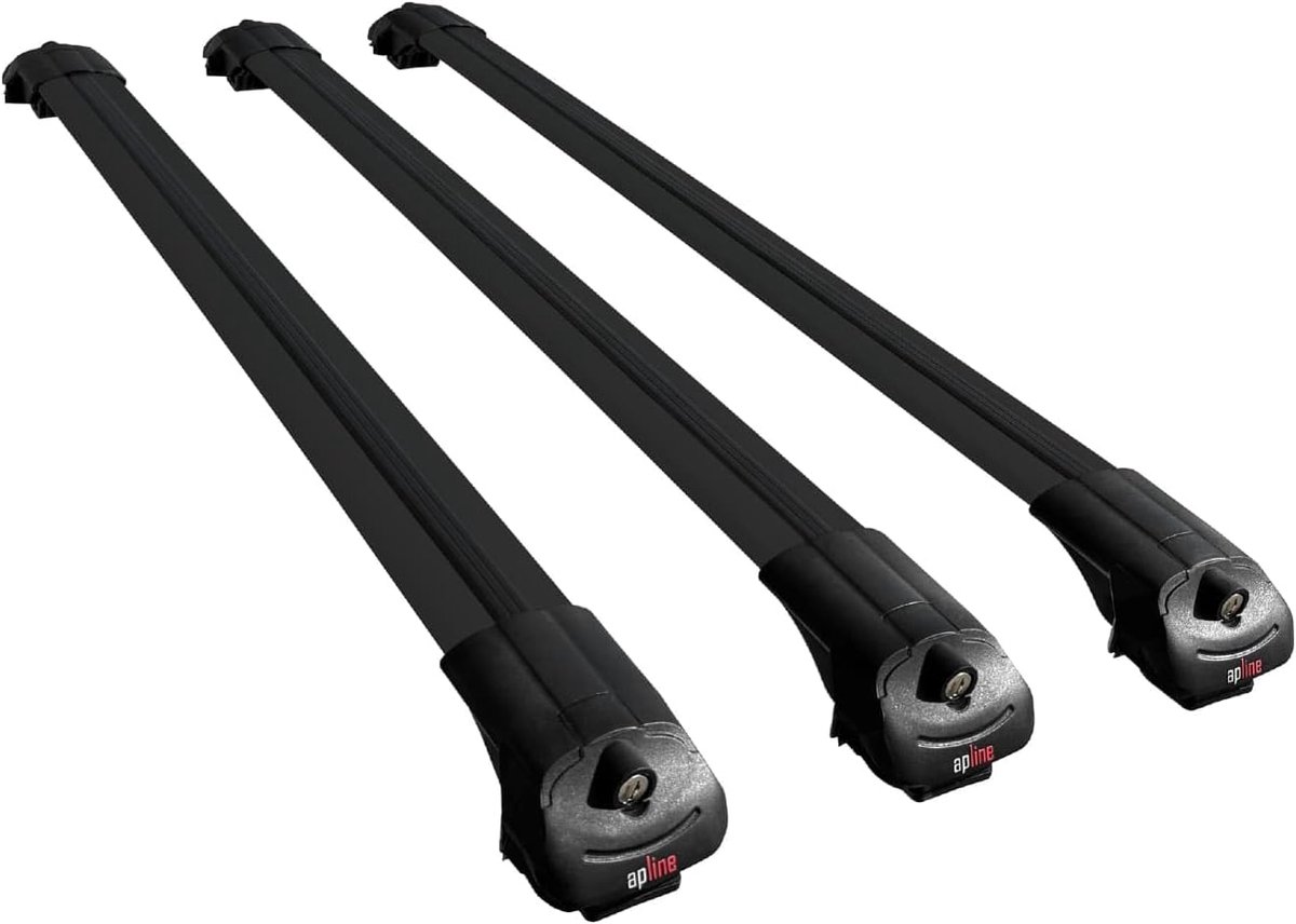 SnelShoppen - Roof Rack Dakkoffer Voor Jeep Renegade (BU) 2014-2025 - Zwart Aluminium - 3 Stangen - Geschikt Voor Dakkoffer Met Beugels