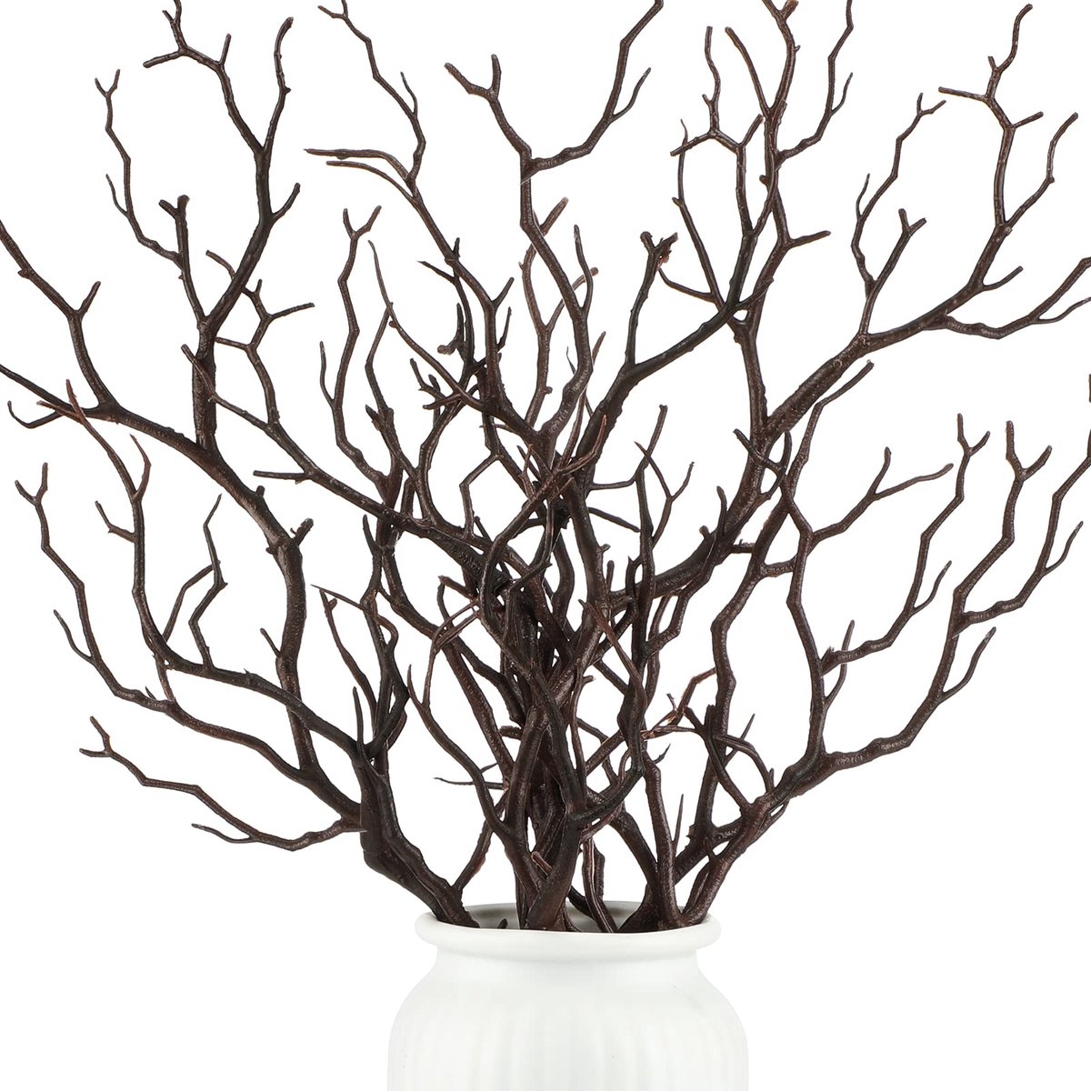 SnelShoppen - Kunstmatige Gewei Vormige Manzanita Takken - Decoratieve Plastic Boomtakken voor Bruiloft, Babyshower en Feesten - Donkerbruin, 10 Stuks