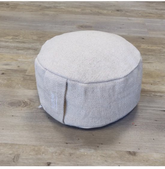 YogaStyles Design Meditatiekussen Zitkussen rond - creme - jute look van YogaStyles — afbeelding 3