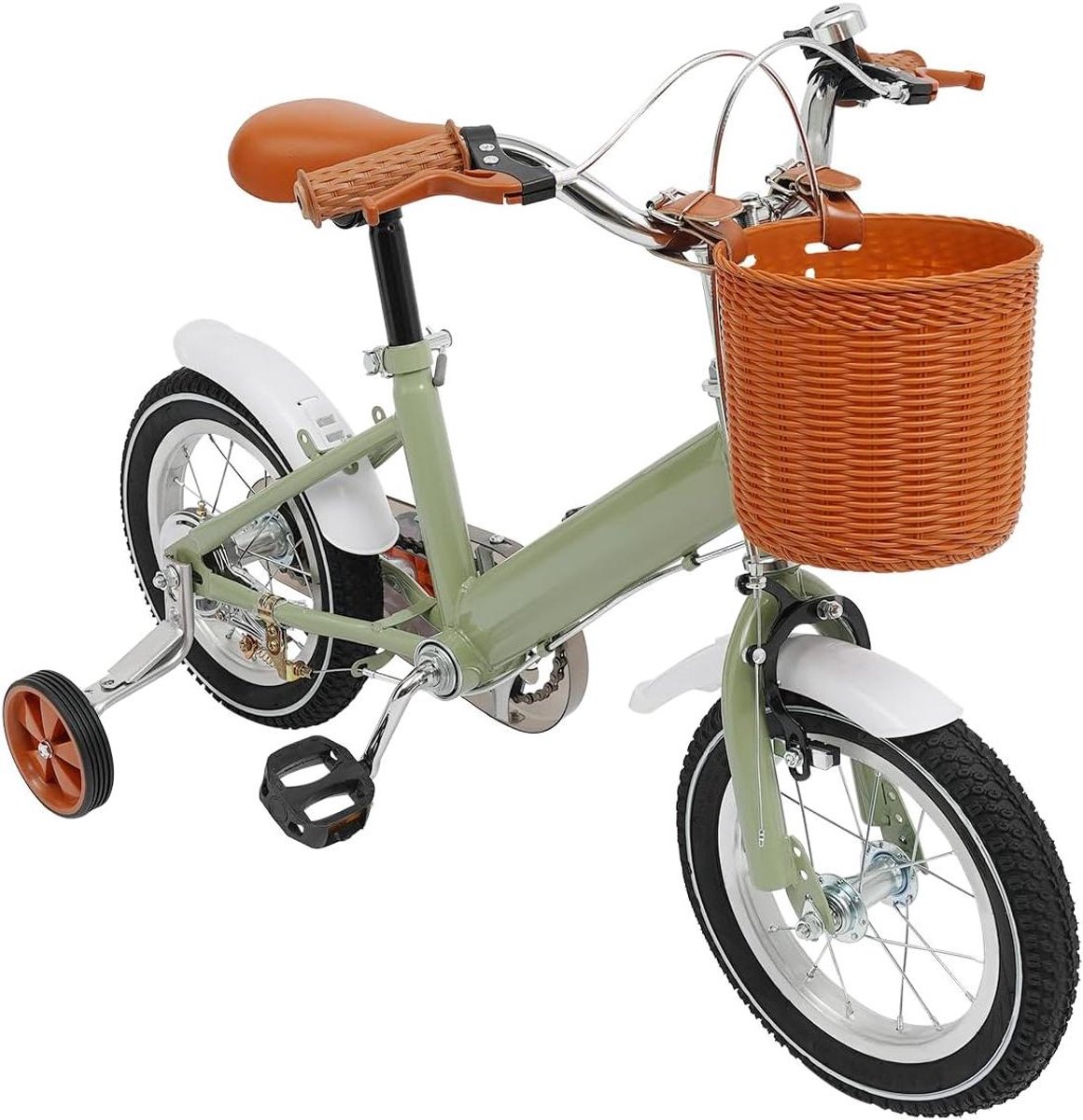 Kinderfiets Loopfiets Leren Fietsen Hoge Koolstofstaal Carrosserie 12 Inch Groen