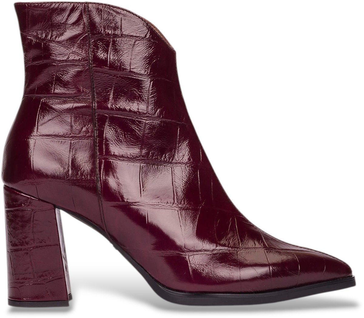Wonders Velvet leren laarzen granaatrood