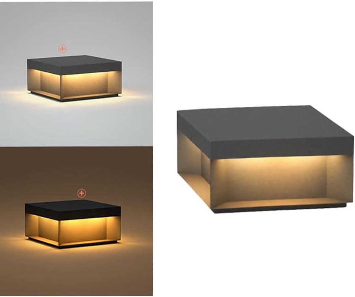 Led Buitenlantaarn - Tuinlamp Paalverlichting - Buiten Verlichten - Roestvrij Staal - IP65 Waterdicht - Zwart