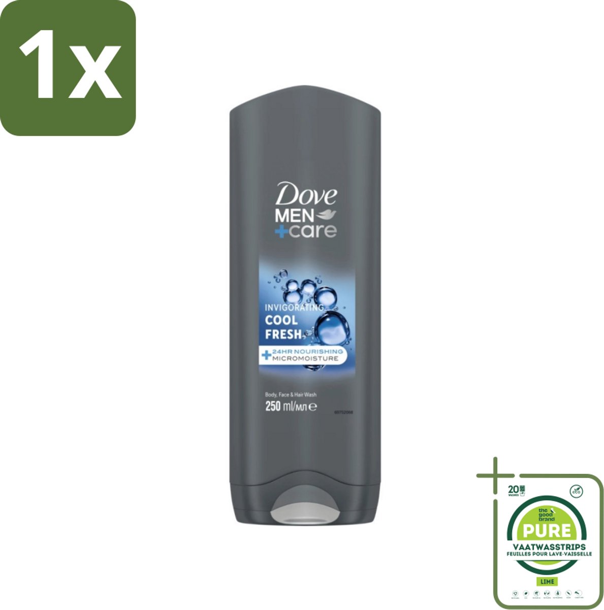1 x Dove Men+Care Douchegel - Cool Fresh - Douchegel - Verzorging Mannen - Hydraterende Douchegel - Dove Men+care - Micromoisture