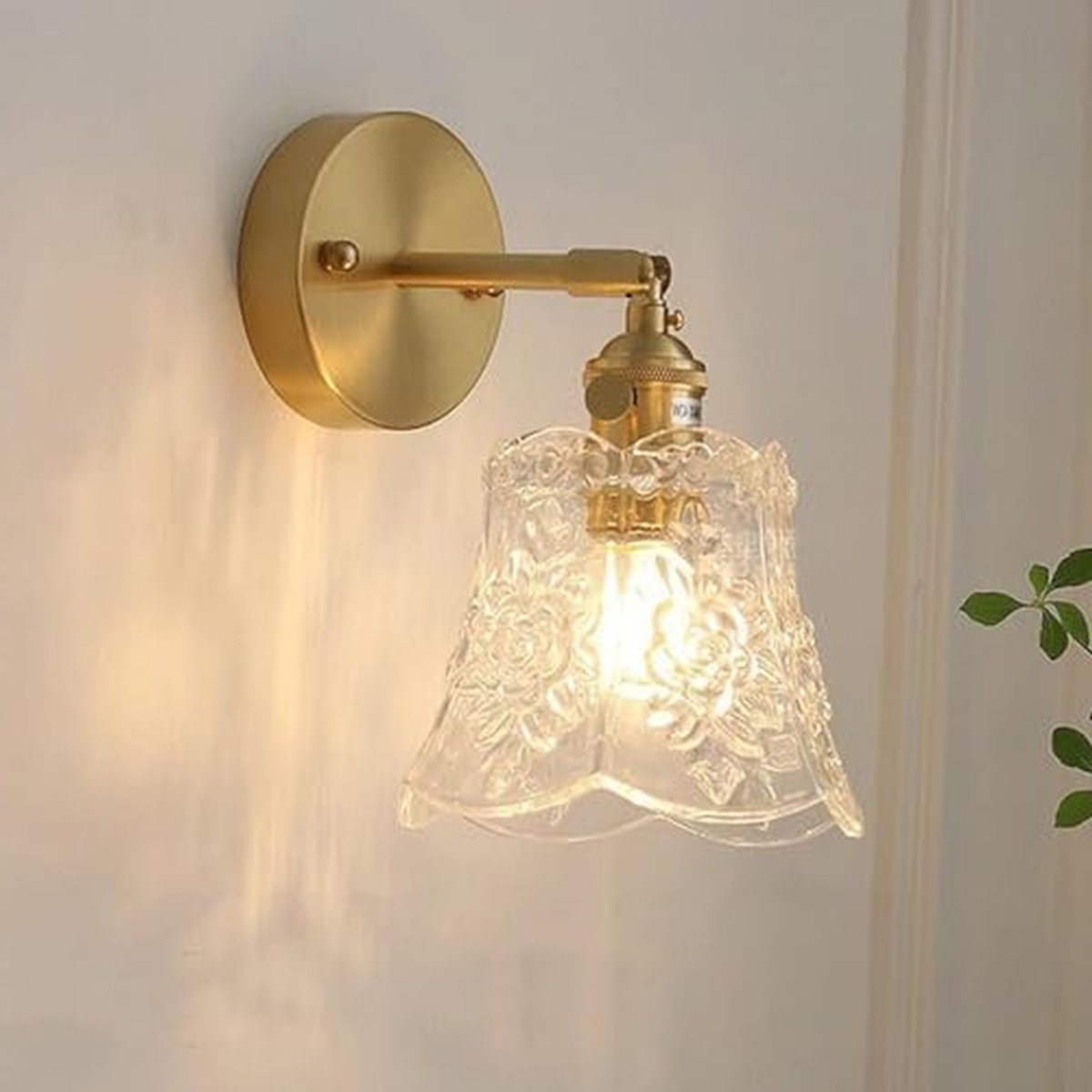Wandkandelaars - Wandlampen Decoratie - Sfeerverlichting Wonen - Verstelbare Hoogte - 20x22x15 cm - Groen Glas