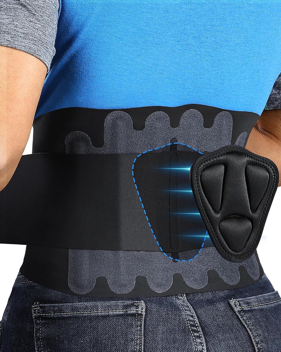 SnelShoppen - Fitomo Lumbale Rugsteunband, Zwart, M - Anti-slip, Ademend, Verstelbaar, Opvouwbaar, Lichtgewicht voor Ondersteuning bij Sport, Werk en