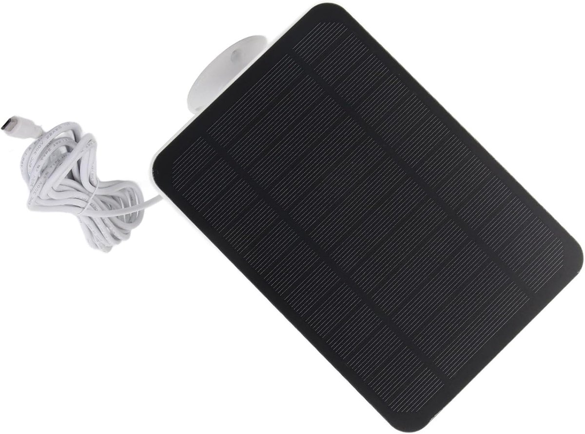 SnelShoppen - Solar Panel Camera 4W 5V voor Buiten, 360° Bevestiging, IP65 Waterdicht, Oplaadbare Zonnepaneel Camera voor Deurbel en Bewaking, Flexibe