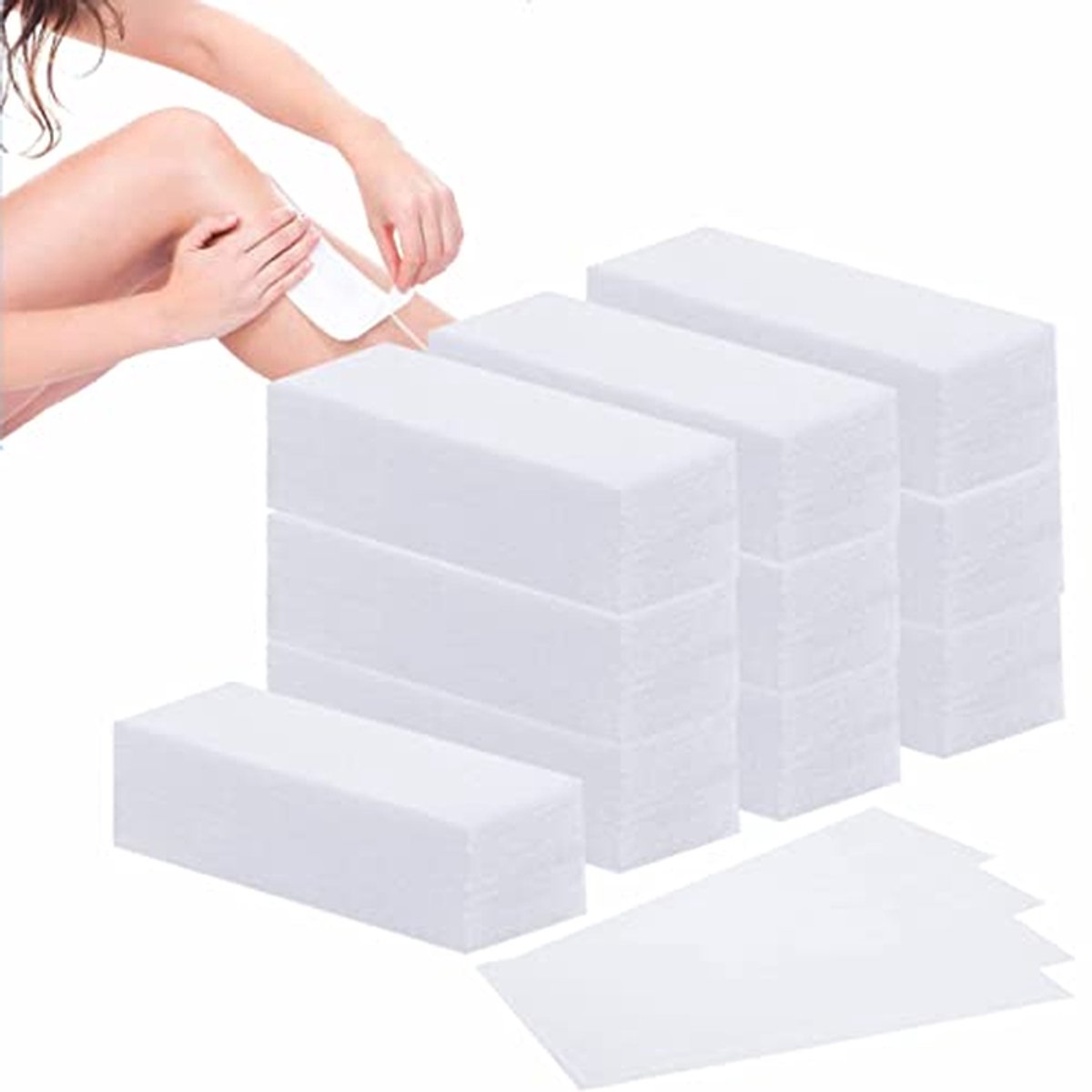Ontharingsstrips Vlies - Wax Strips Bikini - Gezichtsbeharing Verwijderen - Zonder Wax - 7 x 20 cm - Wit