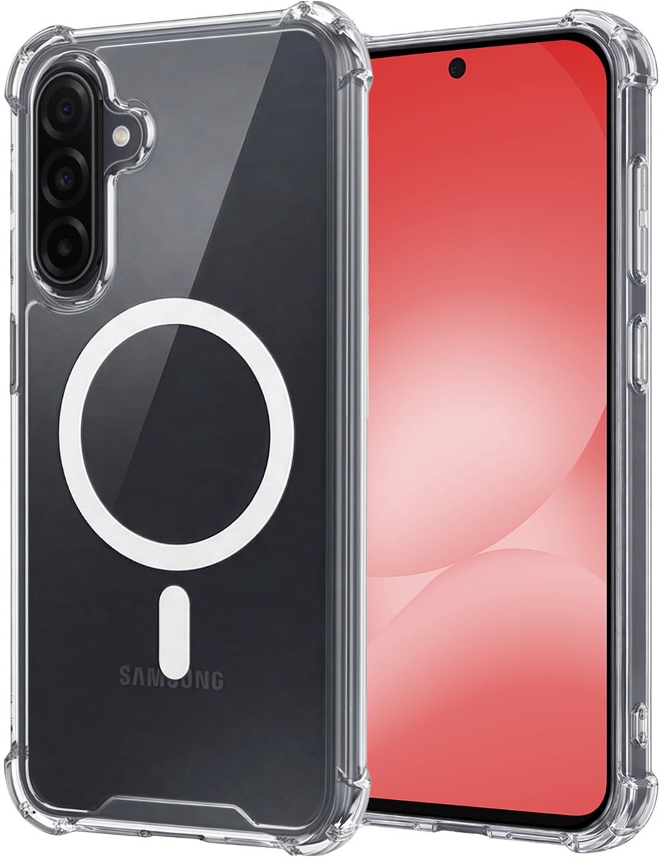 Hoesje - Geschikt voor Samsung Galaxy A56 - Magsafe Compatible - Sterk & Shockproof - Back Cover - Shock Proof Case - Telefoon Hoes Shockproof - Transparant