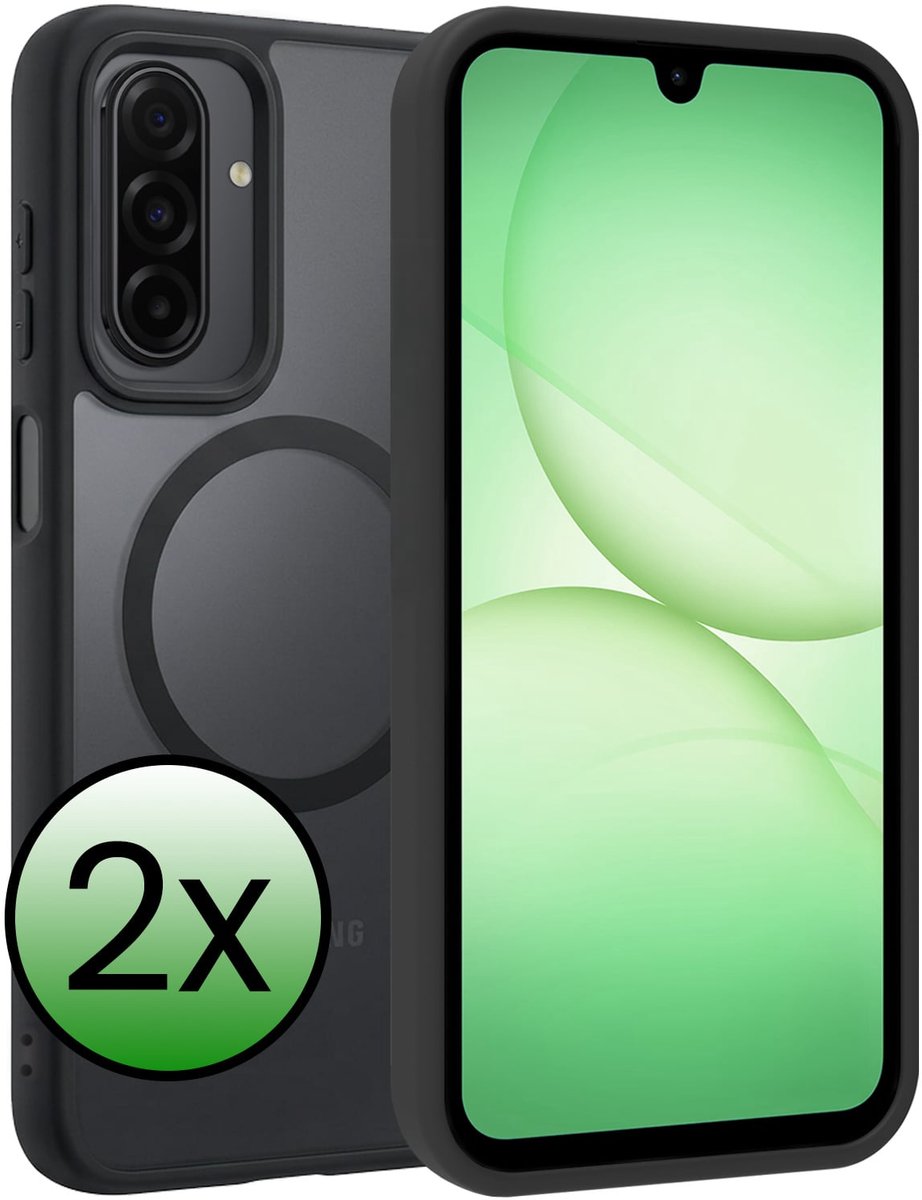 Hoesje 2 Stuks - Geschikt voor Samsung Galaxy A17 - Magsafe Compatible - Sterk & Shockproof - Back Cover - Shock Proof Case - Telefoon Hoes - Zwart