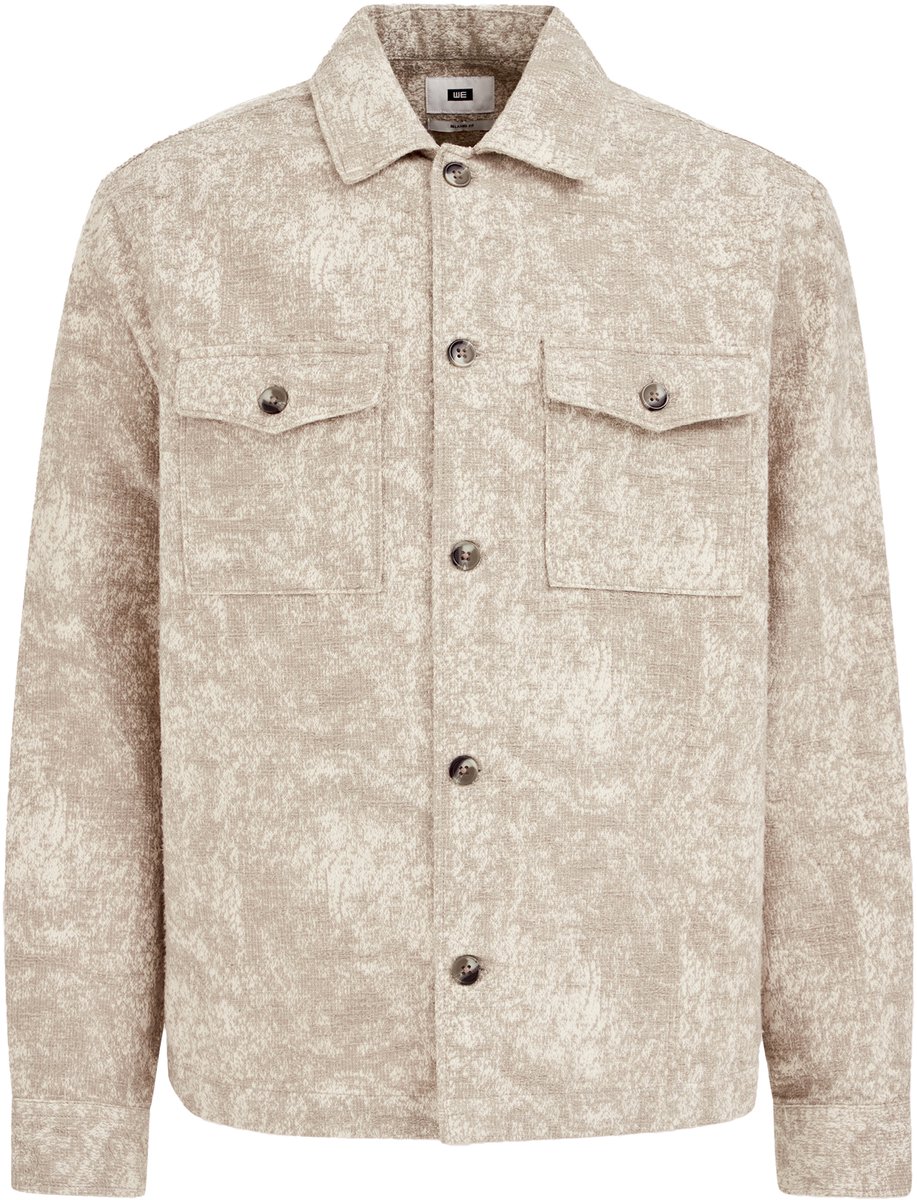WE Fashion Heren regular fit overshirt met structuur