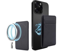 Musthavz Vegan Leather MagSafe Wallet – Magnetische Kaarthouder voor iPhone, Zwart