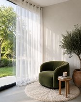 HOOMstyle kant en klaar gordijn met ringen Aura - Vitrage - Voile - Geschikt voor gordijnroede - 140x270cm – Wit