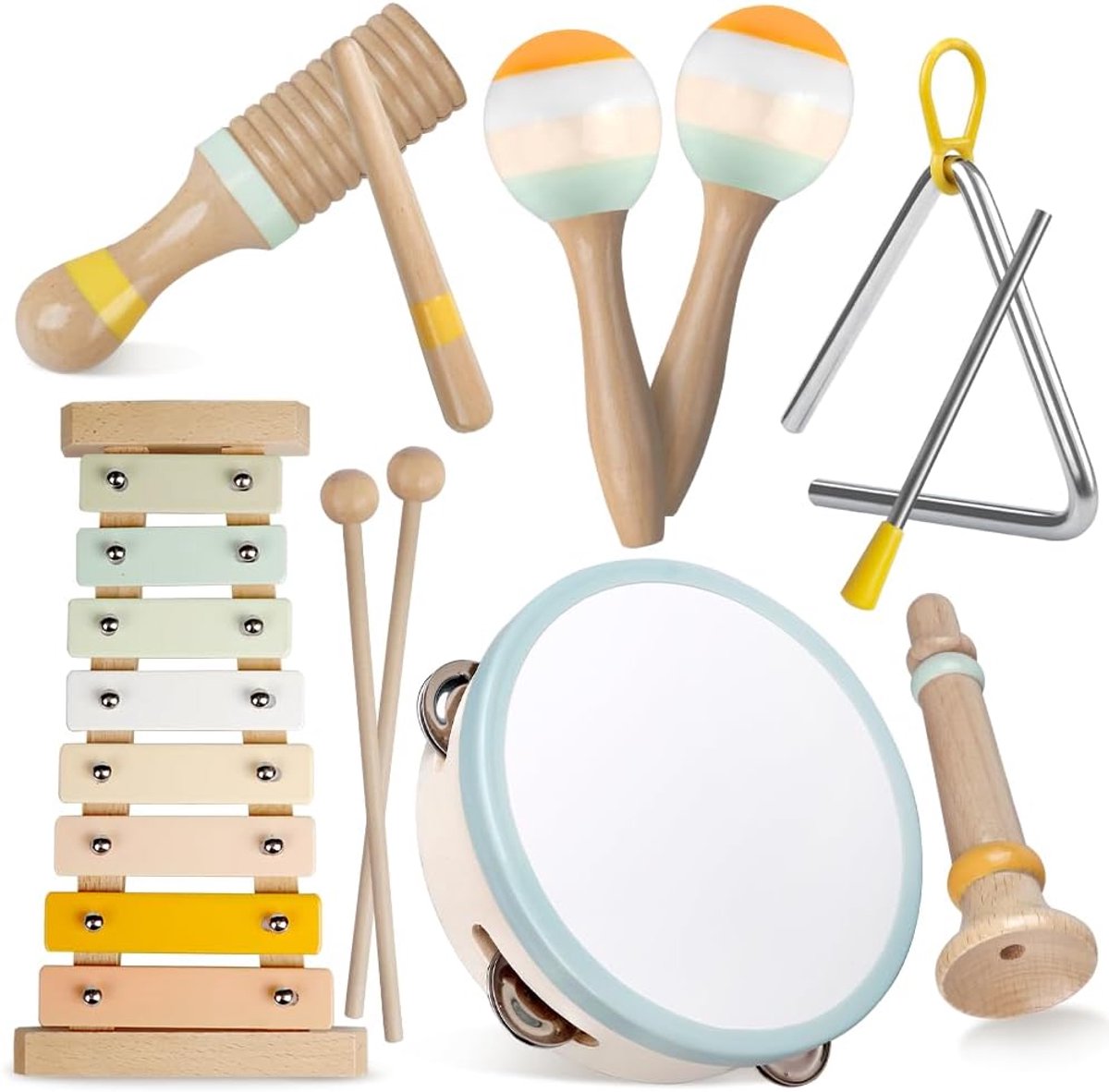 Sogiol® - Montessori Speelgoed - Muziek Speelgoed - 6-delig Slagwerk & Ritme - Educatief Hout Cadeau voor Peuters & Kleuters