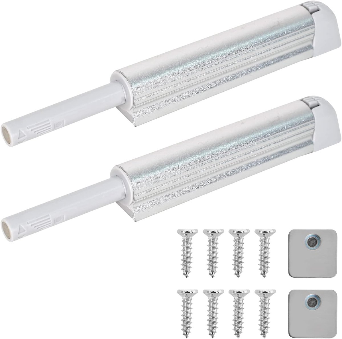 2 stuks magnetische deursnappers, push-to-open deuropener, softclose-deurdemper, kastdeurdemper, drukdeuropener voor kasten, deuren, dressoirs, meubels, laden, kastdeur