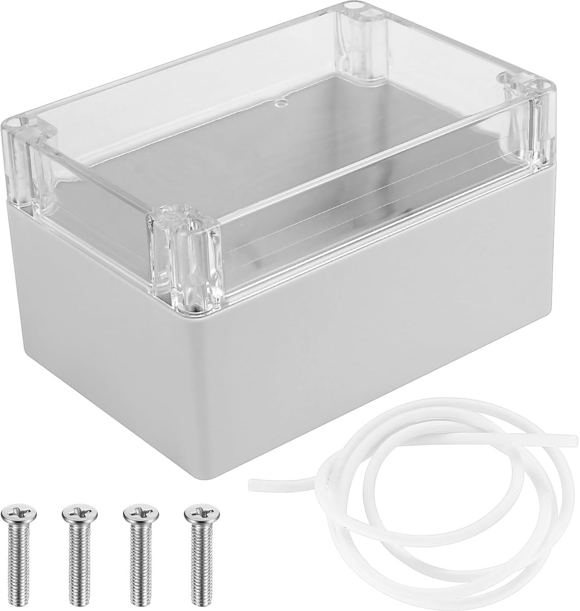 plastic elektronische behuizing, waterdichte IP65, lege kunststof behuizing met helder deksel, industriële aansluitdoos, verdeeldoos, 160 x 110 x 90 mm
