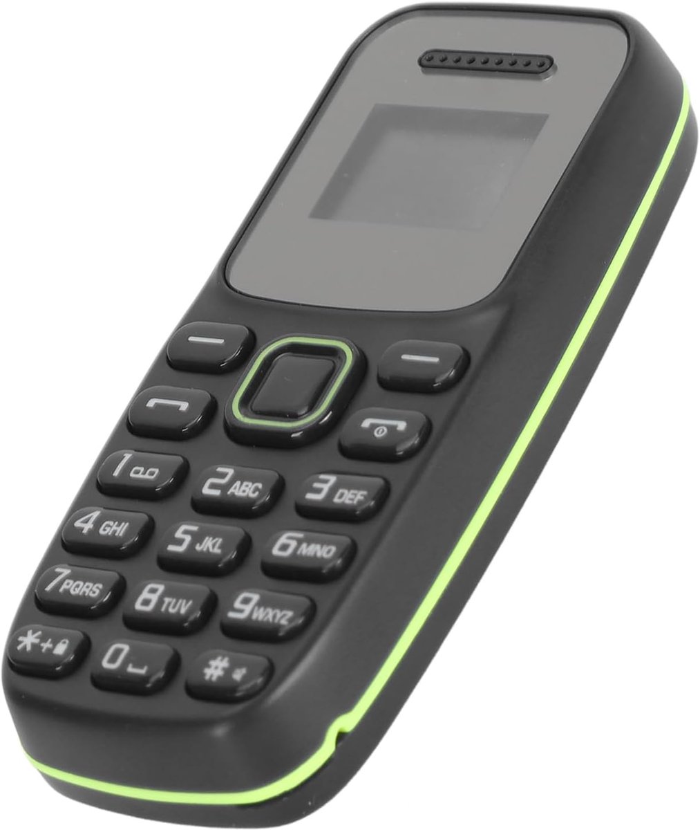 2G GSM Mini -telefoon voor Senioren - 's Werelds Kleinste Mobiel met 0,66 "scherm, Dubbele Sim, Grote Knoppen, Bluetooth & Multi -taalondersteuning (380 mAh) (BLACK)