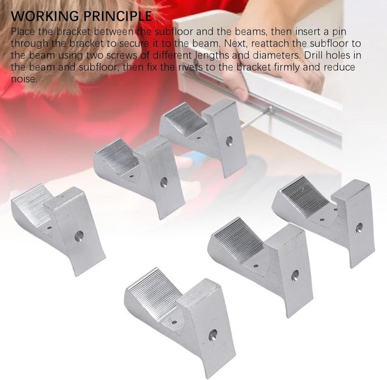 Vloerreparatieset - Geluidseliminator Ondervloer Reparatie - Piepende Vloeren Stoppen - Aluminiumlegering Constructie - 5/8 Inch Ondervloer - Grijs — afbeelding 2