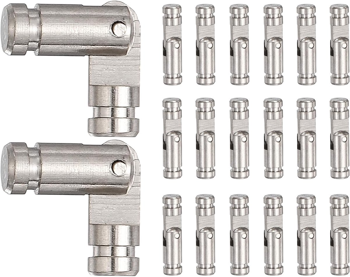 Scharnieren, 4 x 17 mm, scharnieren voor cilindrische juwelenkistjes van messing, verborgen inklapbaar, voor houten muziekdozen, kleine houten projecten