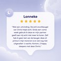 Vrouw Lonneke geeft 5 sterren voor de Oniris anti-snurkbeugel, met een positieve recensie.