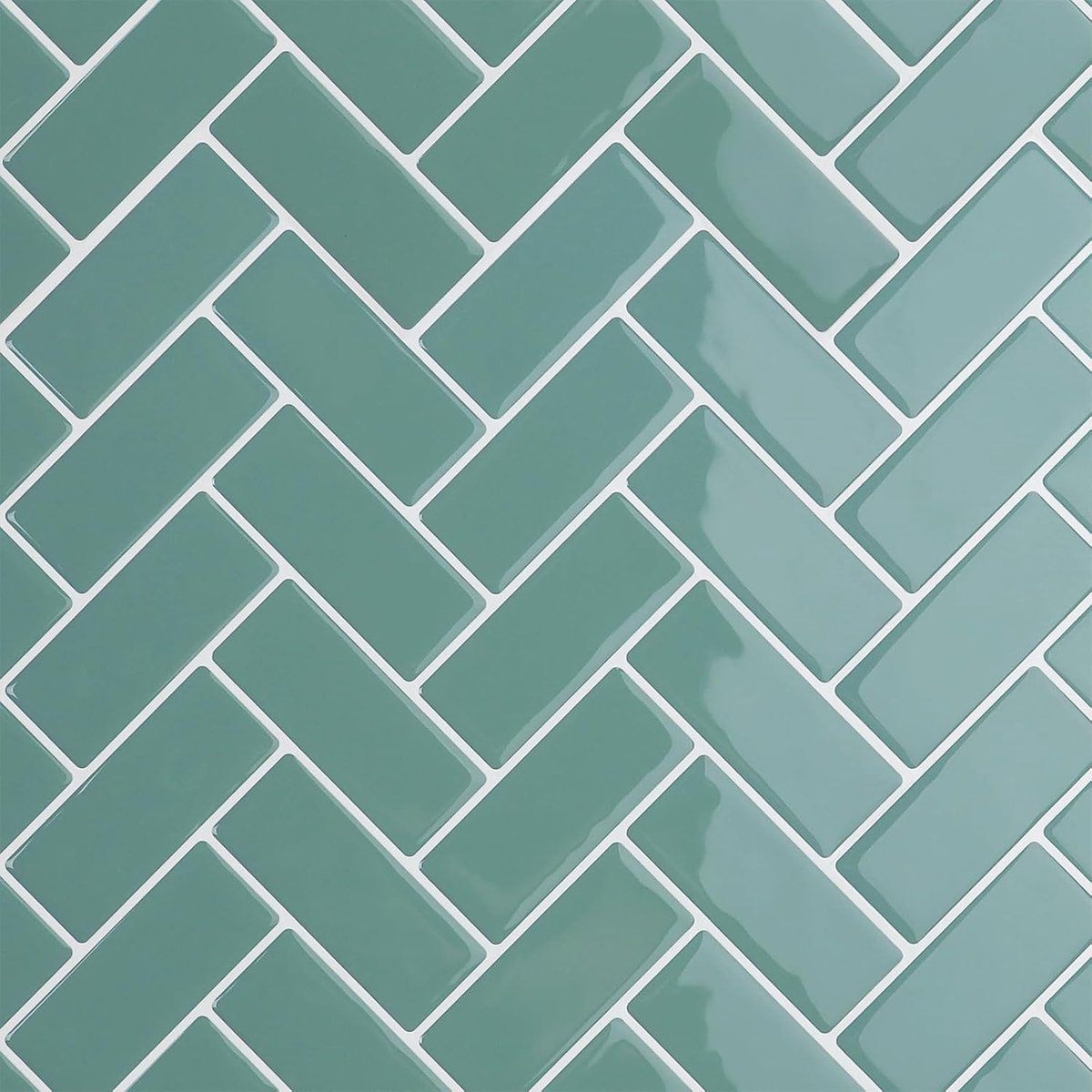 Lichtgroene zelfklevende wandtegels 16 stuks 3D plakkende tegels badkamer waterdichte visgraat schil en plak muur spatwand voor keuken tegelstickers wasruimte 30,5 cm x 30,5 cm