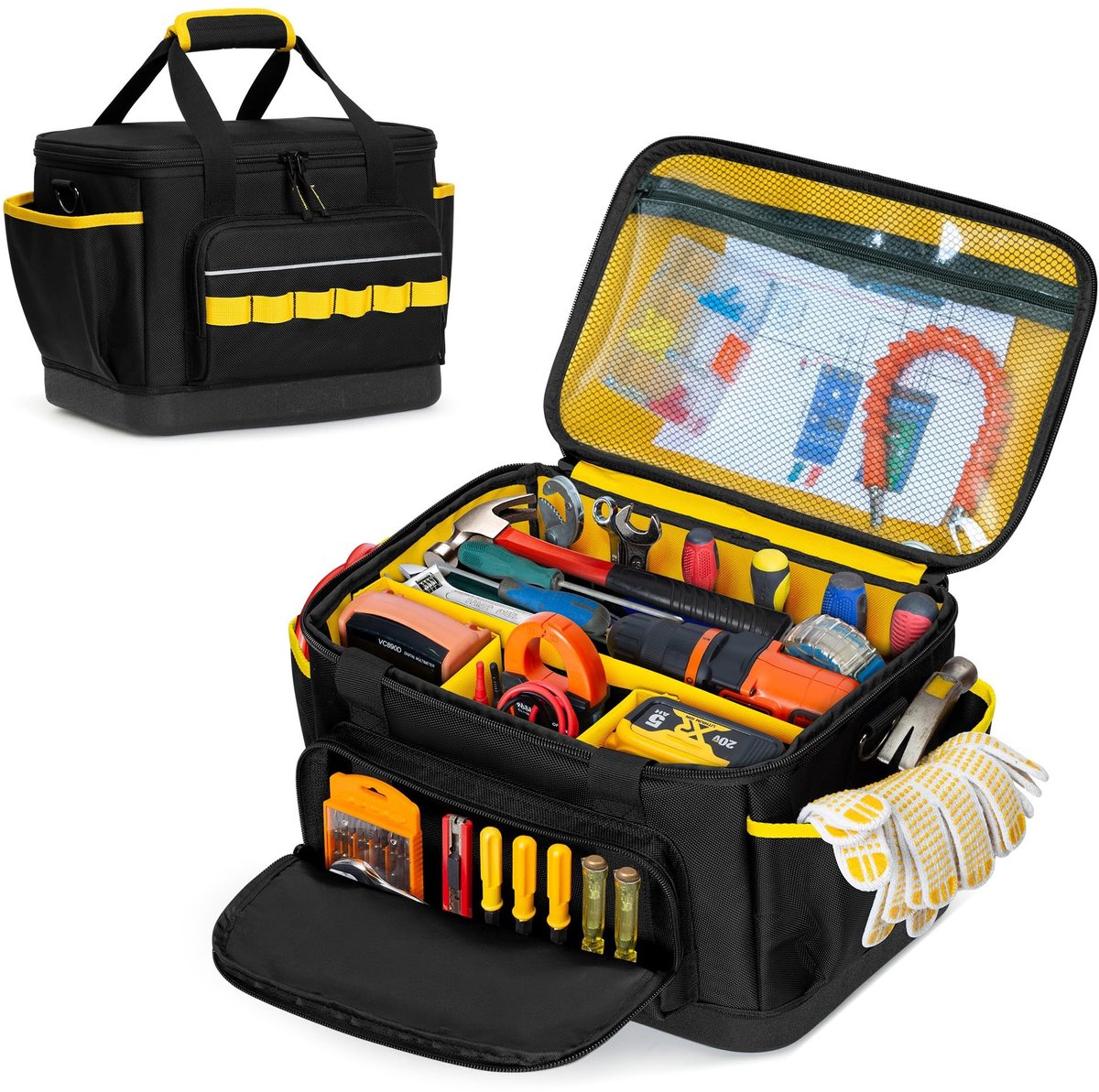 Omgoods - 32 cm Gereedschapstas met Schouderriem - Multifunctioneel en Robuust