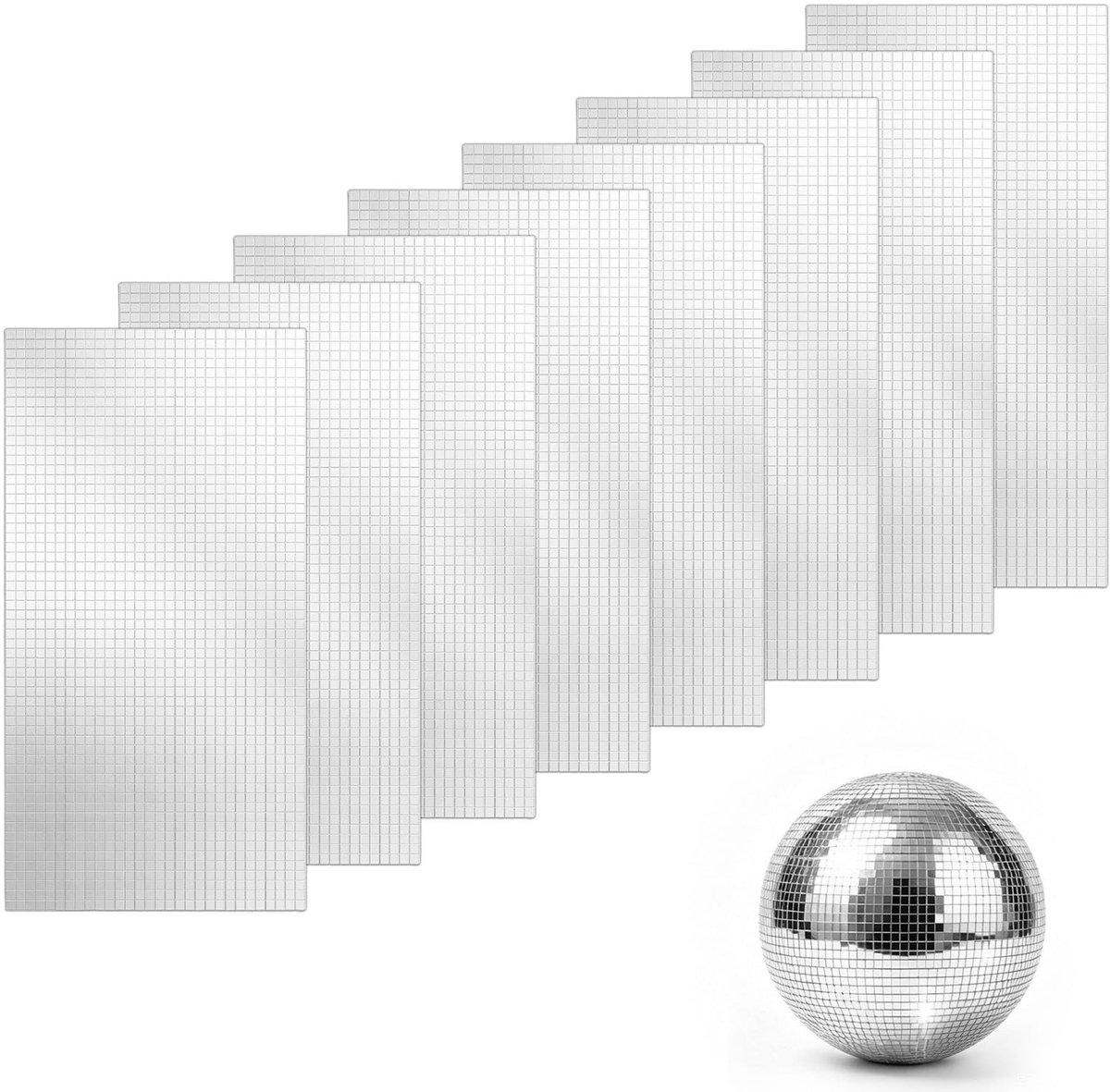 Omgoods - 14400 Stuks Zelfklevende Spiegelmozaïektegels - 10 x 15 cm Glazen Stickers