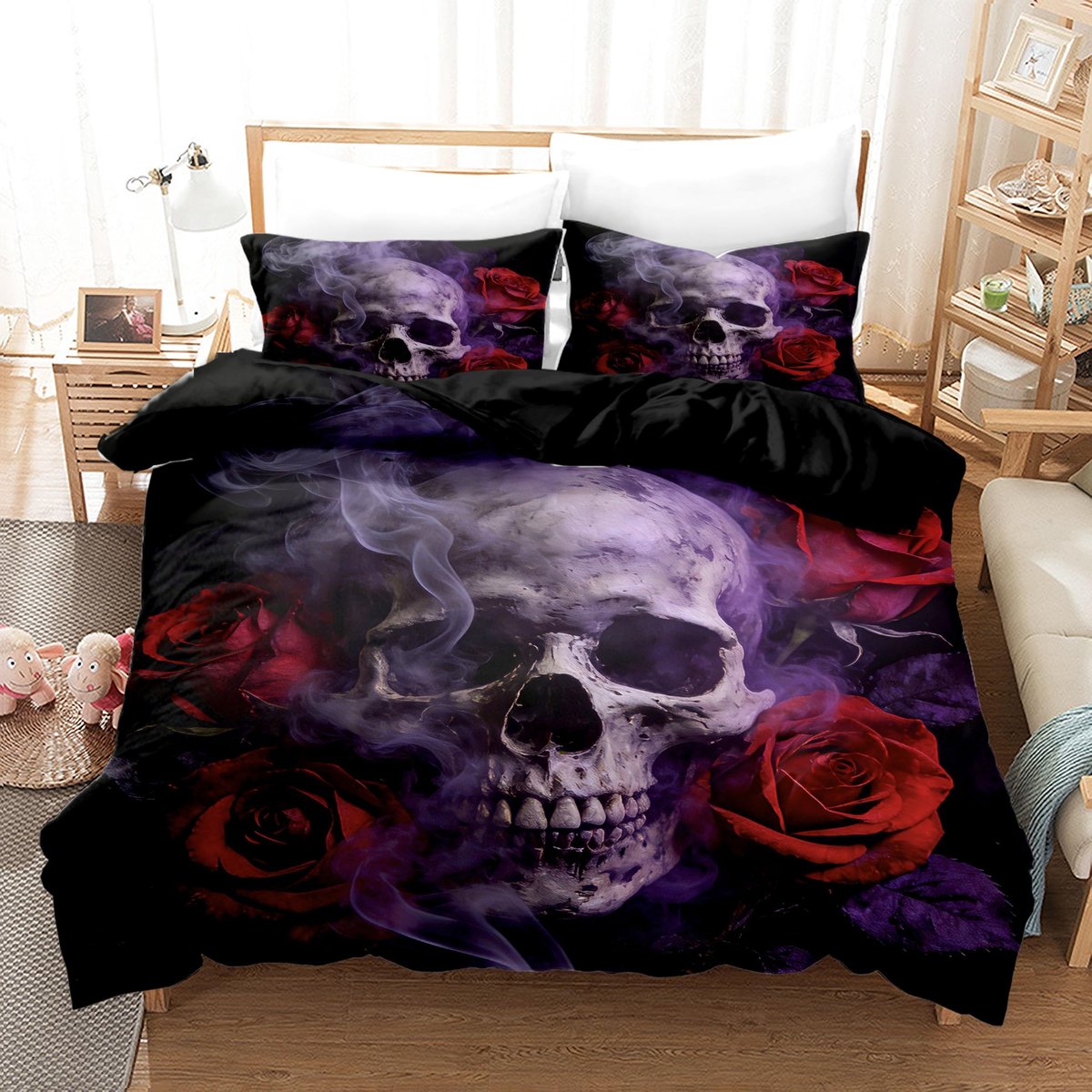 Omgoods - Gothic Dekbedovertrekset met Skull Design