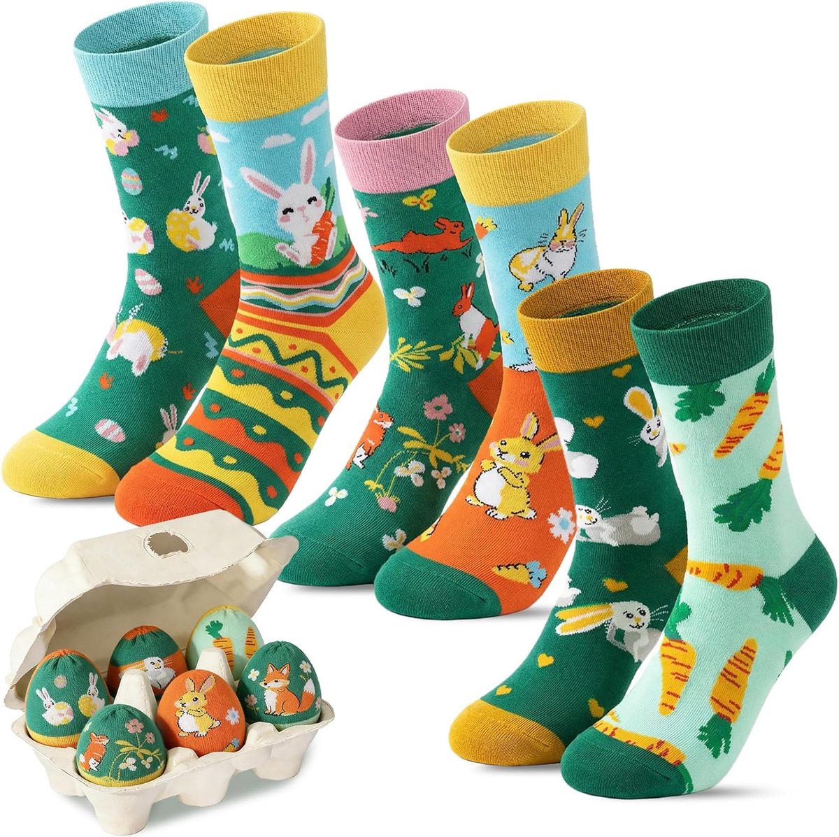 Sokken – set van 3 paasgeschenksokken, paascadeaus, voor volwassenen, paasgeschenken, paascadeaus, kleine cadeautjes voor koppels, vrienden en familie