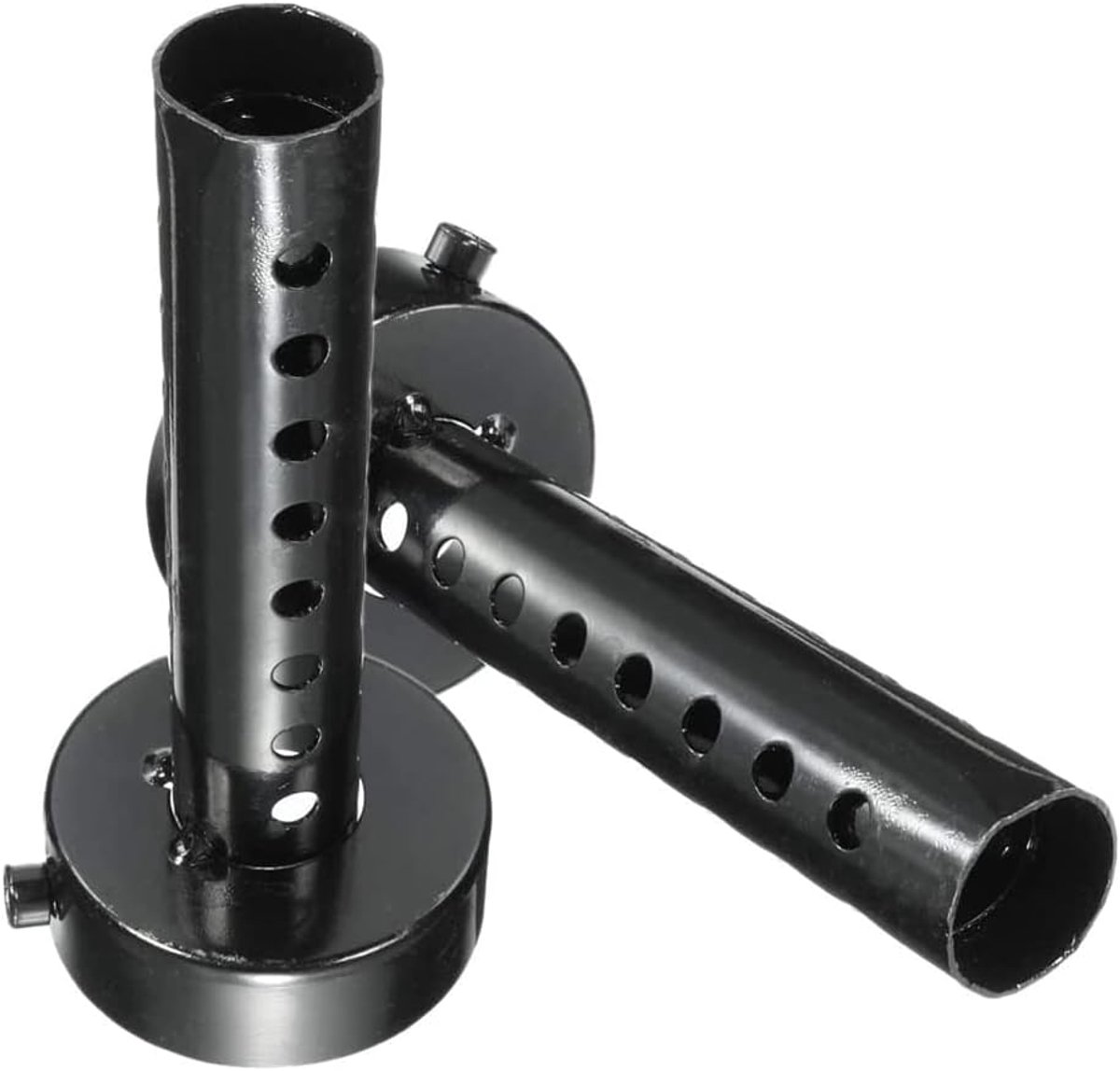 motorfiets uitlaatdemper, universeel verstelbare verwijderbare motorblik uitlaatdemper baffle demper voor 35/48/60mm uitlaatpijp, zwart/zilver