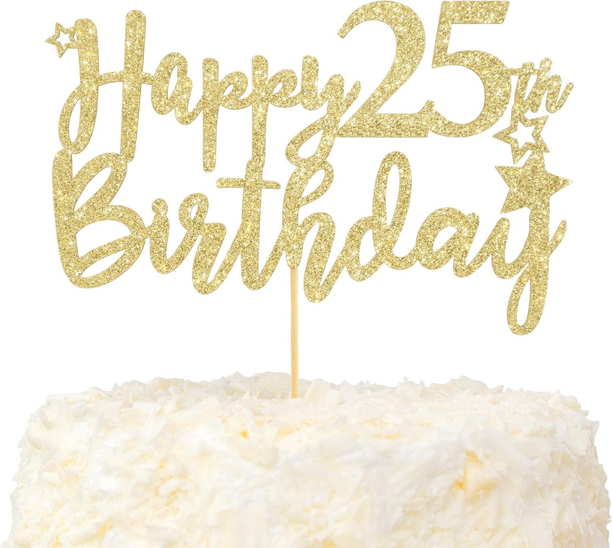 Gelukkige 25e verjaardag taarttopper Hello 25 en Fabulous Cake Decoration Gold Glitter Cheers to 25 Jaar Party Decor