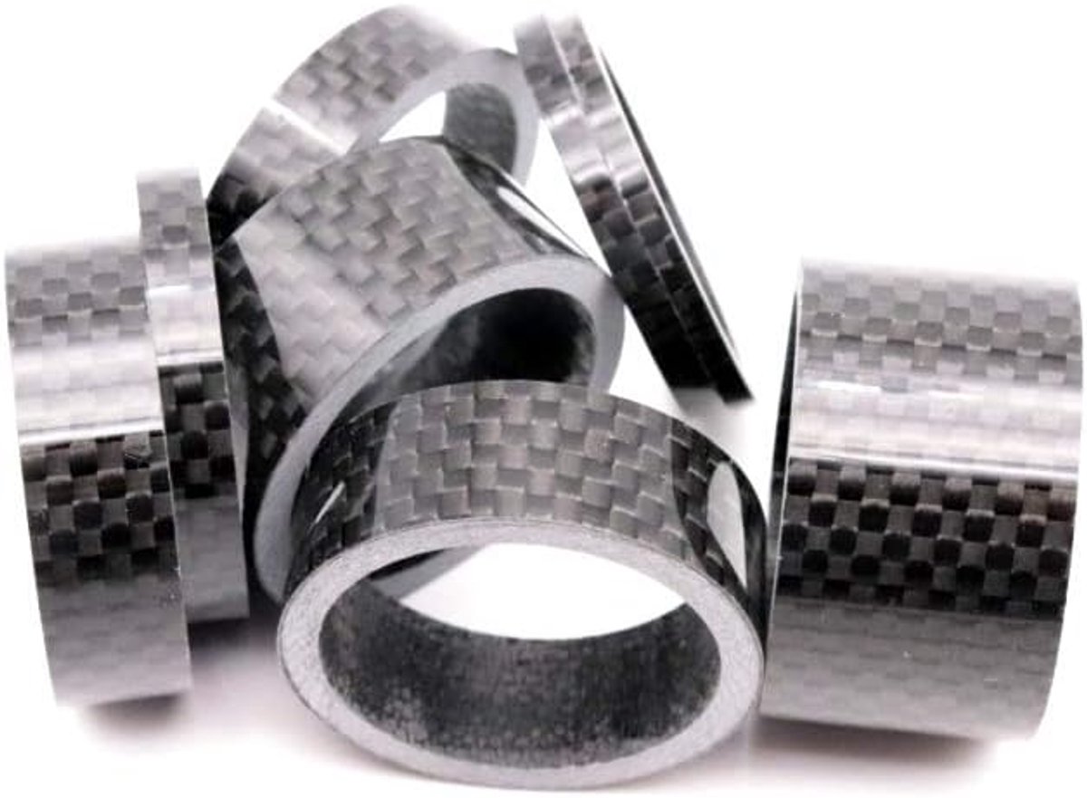 Voorbouw Spacer 28,6 mm afstandsschijven Set1 1/8" 2/3/5/8/10/12/15/20 mm carbon mat glanzend nieuw (Glossy)