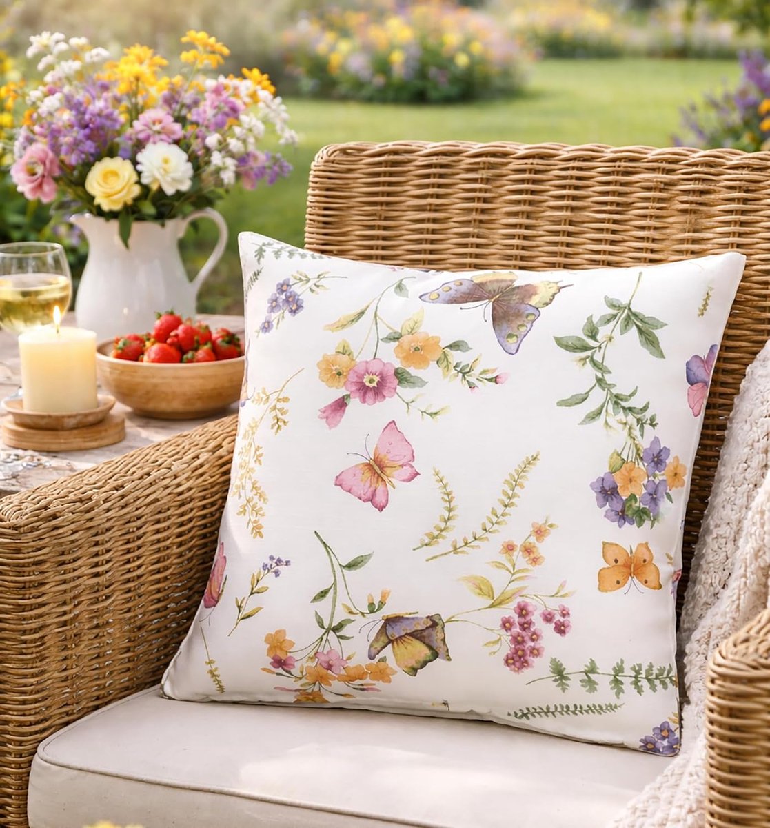 serie vlinders op de Bloemenweide in crème met delicate pasteltinten een sieraad in elke ruimte