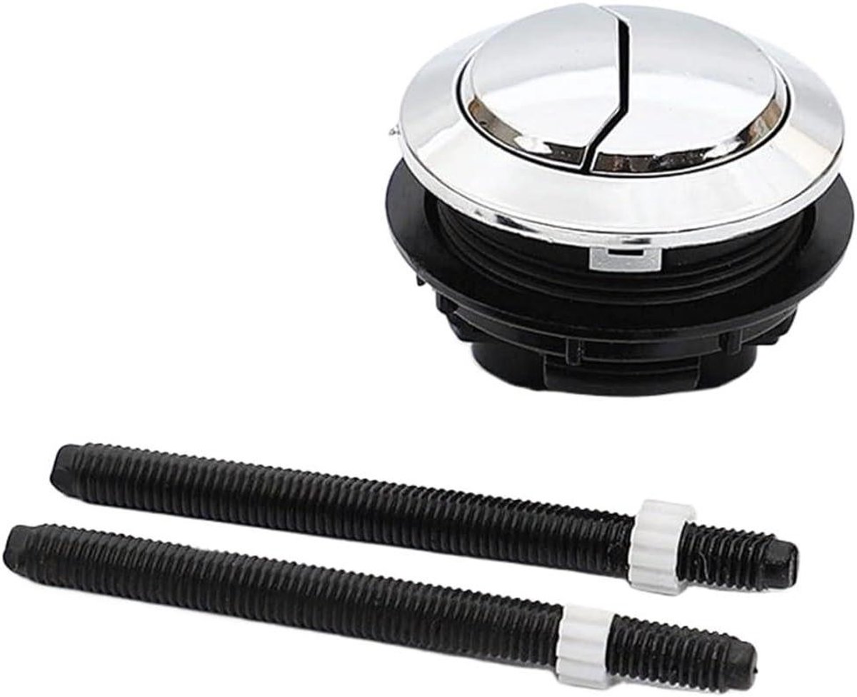 Toilet Spoelknop - Dubbele Knop - Toilet Reparatie - Eenvoudige Installatie - 45mm Binnendiameter - Zilver