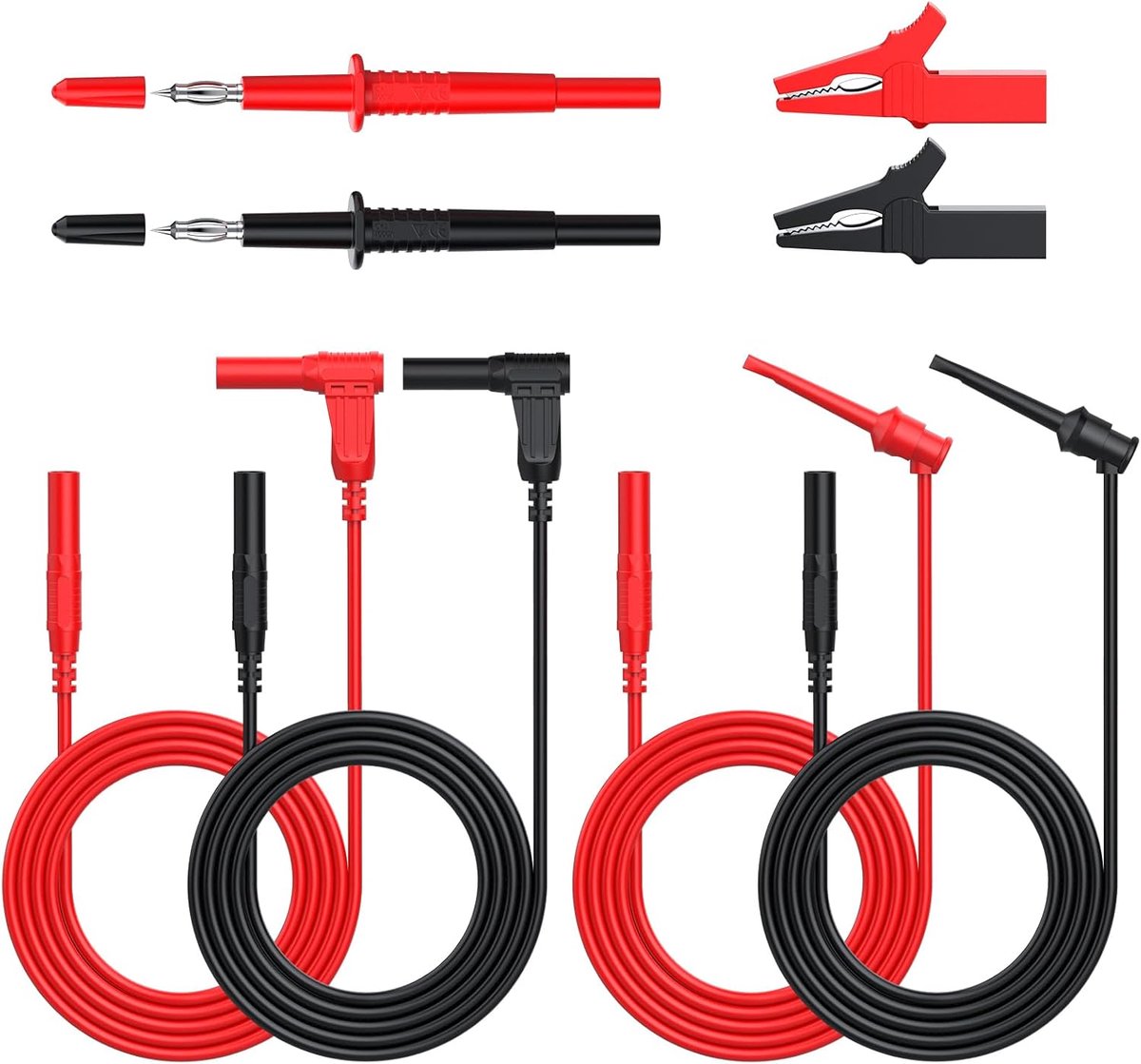 8-delig testlood voor multimeter, professionele elektronische testkabel, inclusief loodverlengingen, testsondes voor fabriek, laboratorium en andere sociale gebieden