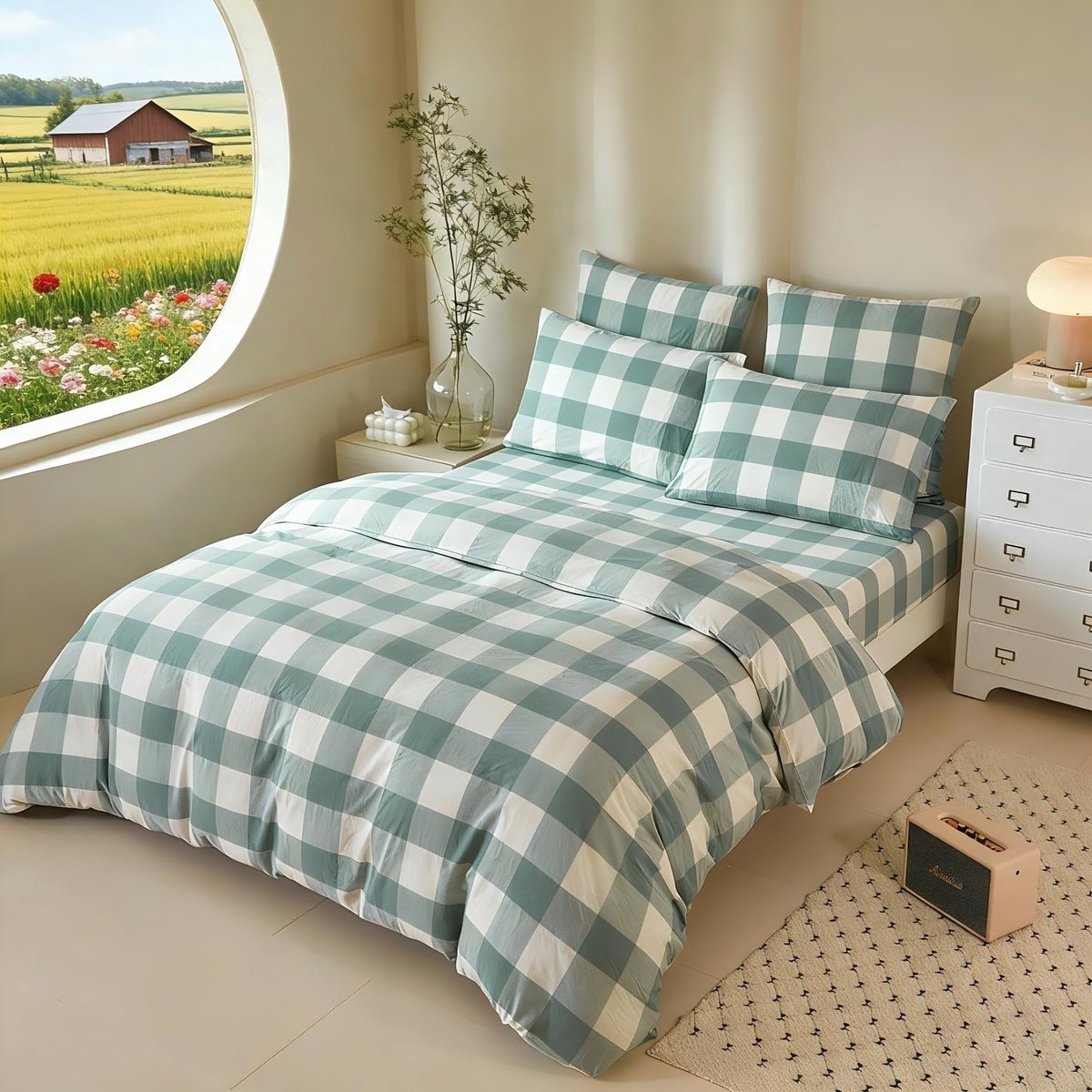 Omgoods - Beddengoed Set 135 x 200 cm van 100% Gewassen Katoen met Ritssluiting
