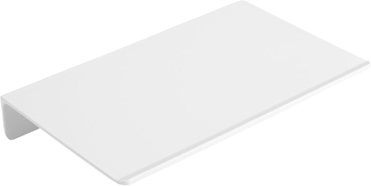 Witte zwevende plank van 20 cm, kleine metalen wandplank met verhoogde rand voor badkameropslag en decoratie, waterdicht en stijlvol
