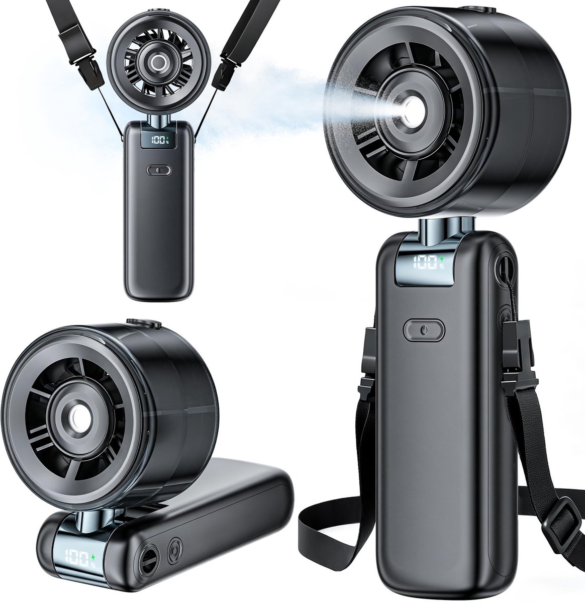 Omgoods - Draagbare Misting Fan met 5 Snelheden en Koele Mist Spray