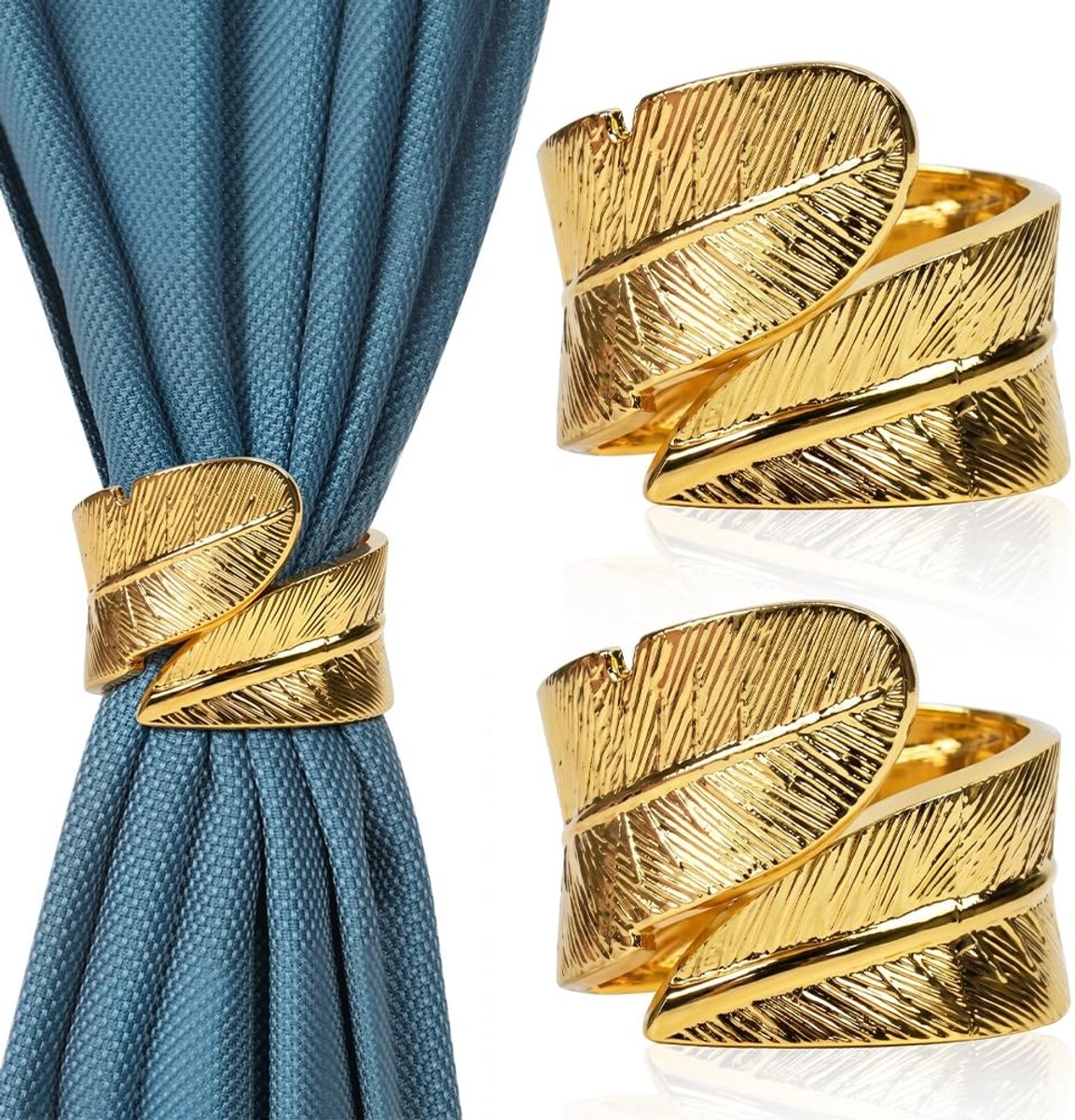 Omgoods - 2 Tiebacks voor Gordijnen - Gouden Decoratieve Klemmen