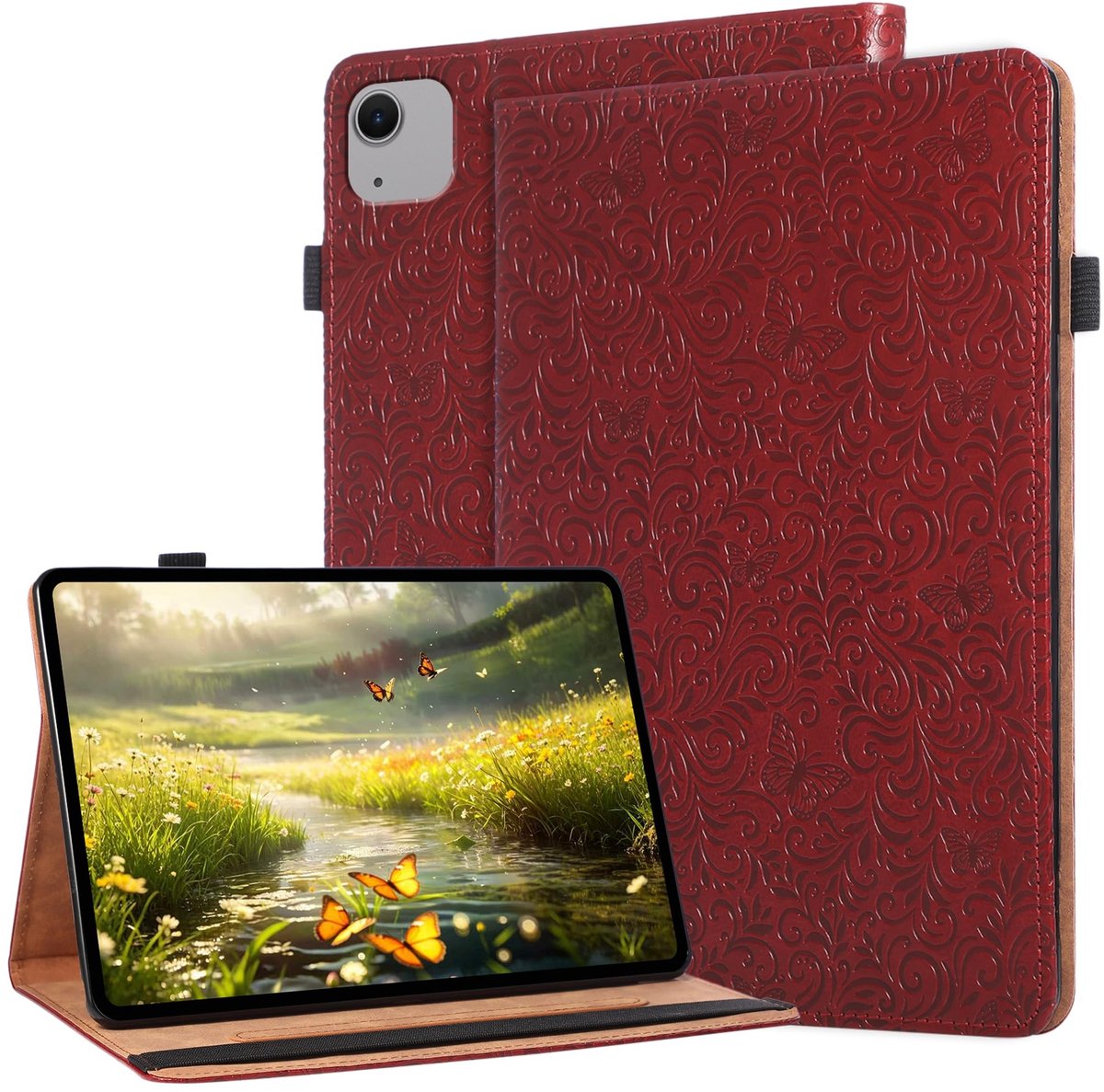 Omgoods - Ultra Dunne Hoes voor iPad Air 11 Inch met Penhouder - Rood