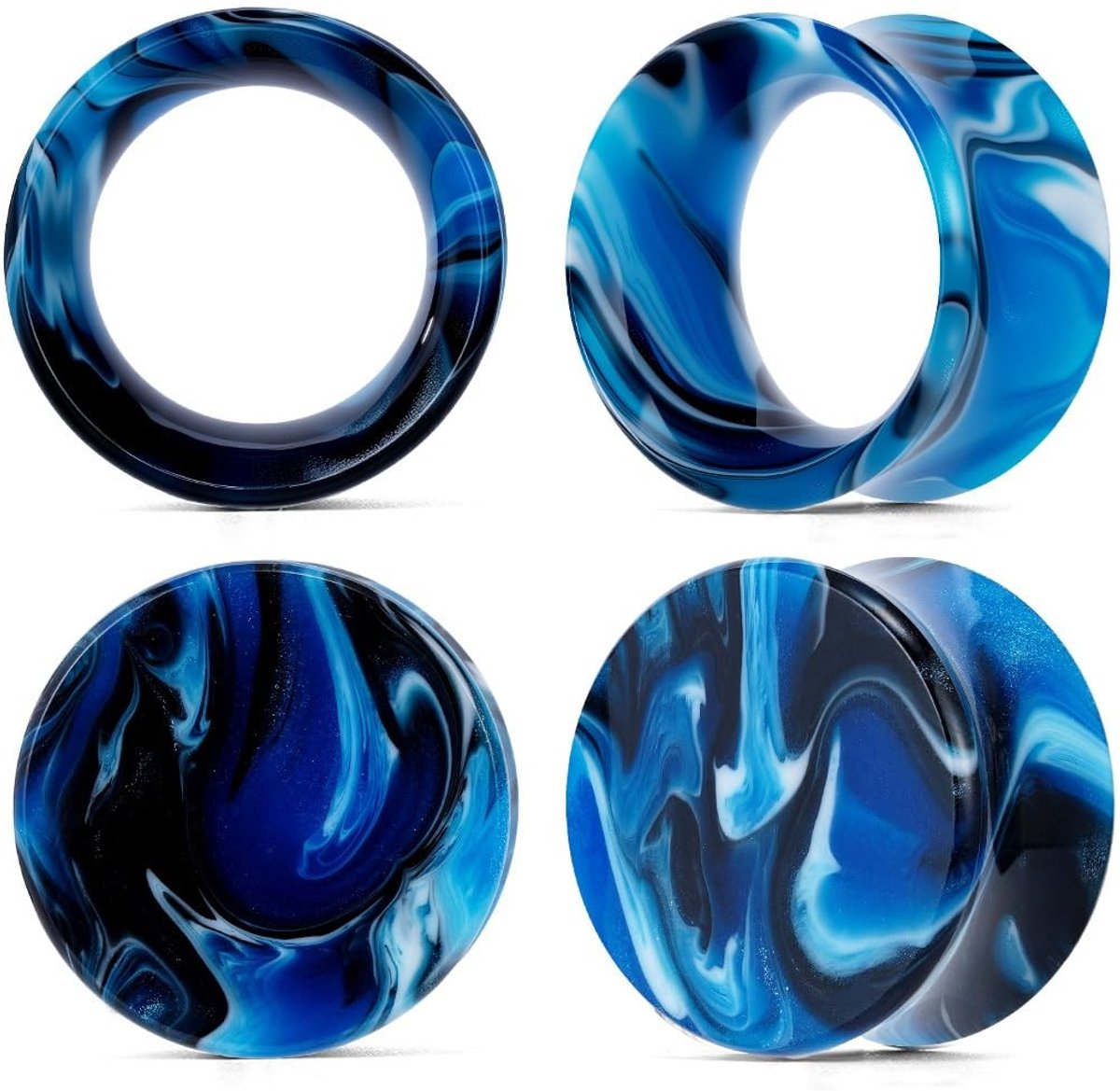 Omgoods - Kleurrijke Acryl Oordopjes en Tunnels Set - Dubbel Uitlopende Expander