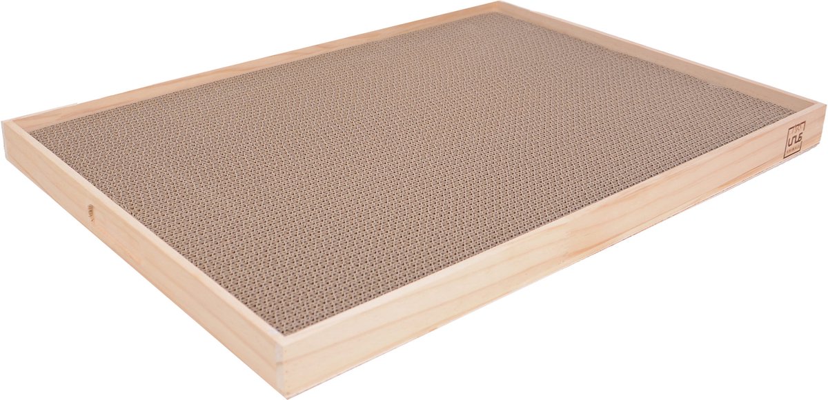 UNUS® Krabplank met houten frame – Krabkarton voor katten 60x42cm