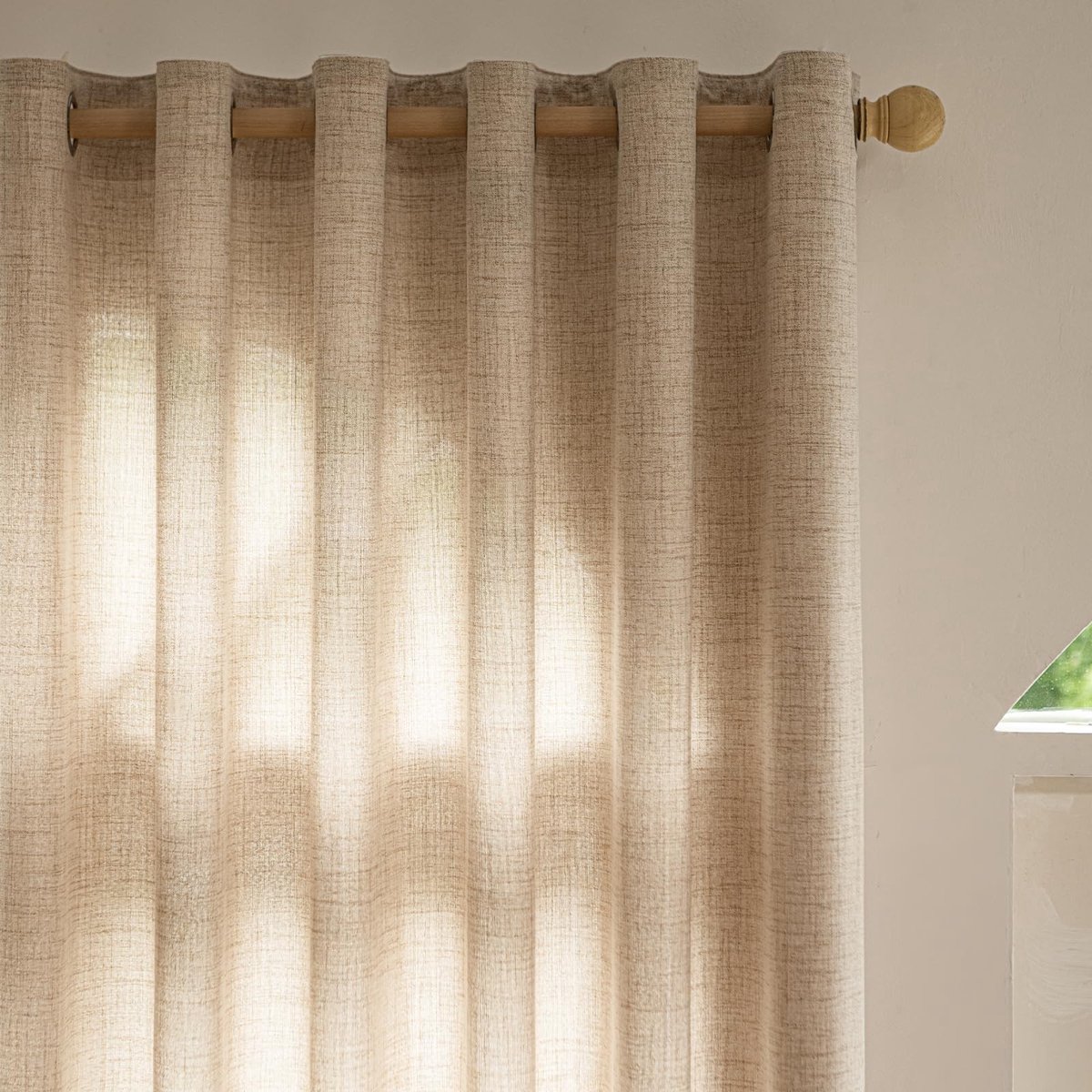 Omgoods - Gordijnen Verduisterend Lichtbeige - Thermische Plooigordijnen 175 x 140 cm