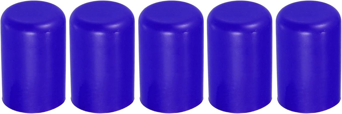 5 stuks 16 mm 0,63 inch siliconen slangdop aanzuig-vacuümslang-eindstop voor auto blauw