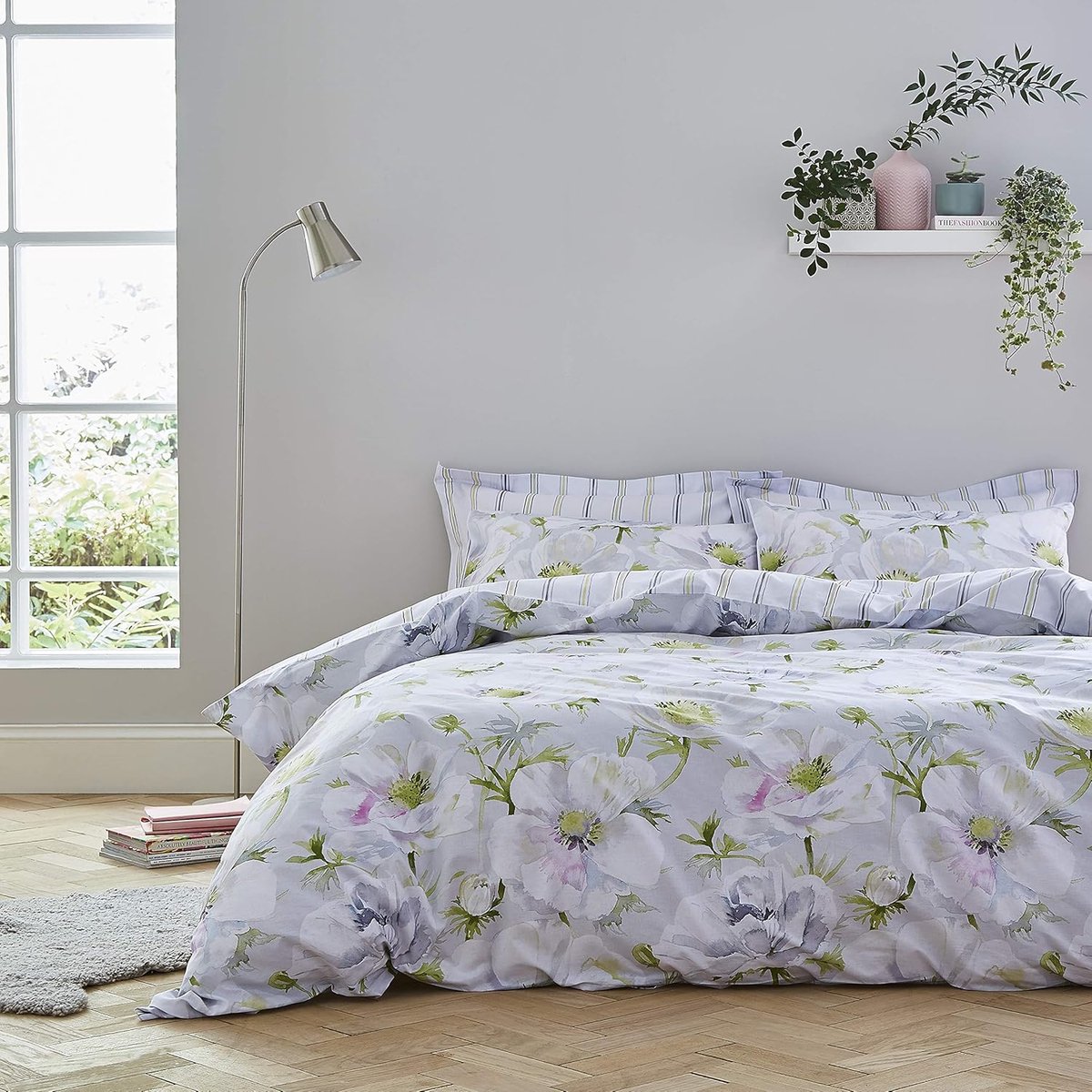 Poppy Green Beddengoed 200x220+50x80 (2) en hoeslaken 140x200 wit