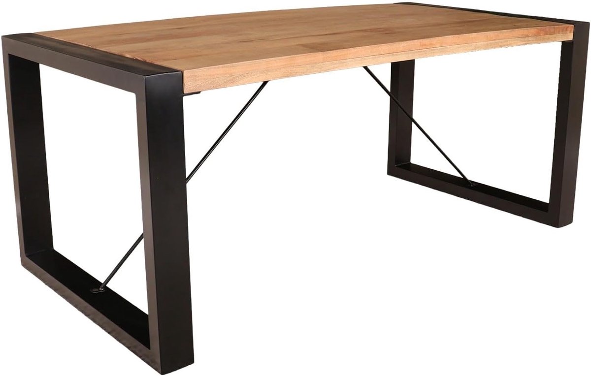 Eettafel rechthoekig mangohout Jonas lichtbruin 180cm duurzaam mango tafel eetkamertafel hout