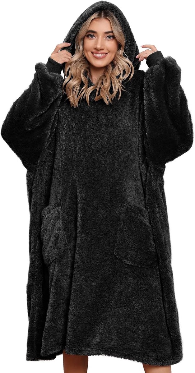 Oversized hoodie sweatshirt dames heren deken sweatshirt pullover met capuchon lange mouwen capuchon oversized trui met zakken super zacht gezellig warm reuze-hoodie shirt
