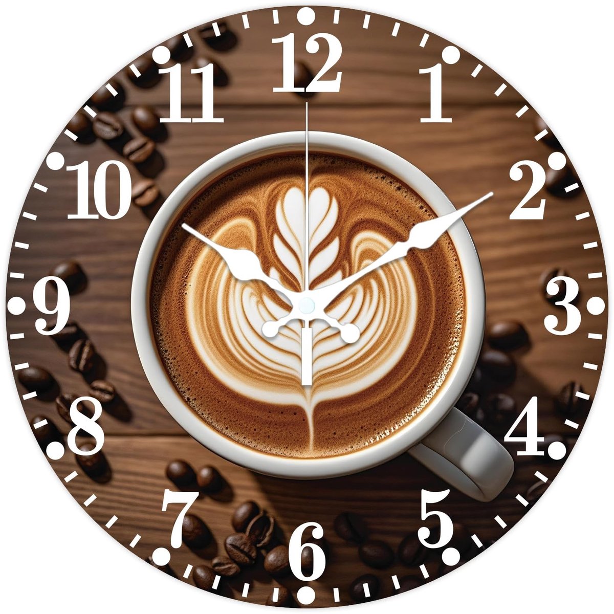 Omgoods - Koffie Wandklok - 30 cm Latte Art Design