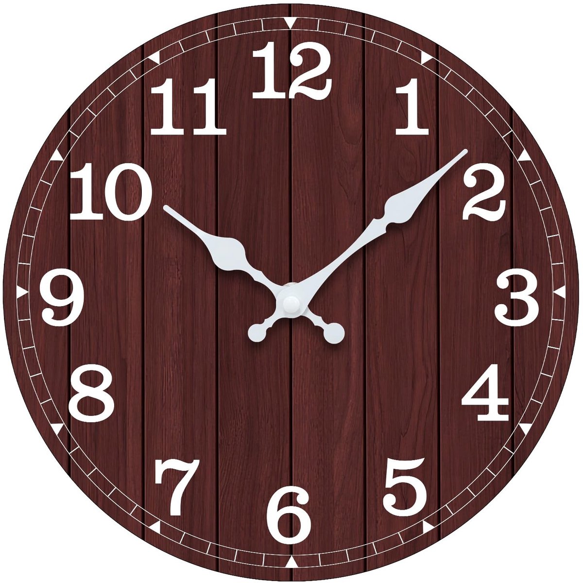 Omgoods - Wandklok 12 Inch - Stille, Batterij Aangedreven, Country Rustic Design voor Badkamer, Keuken, Slaapkamer