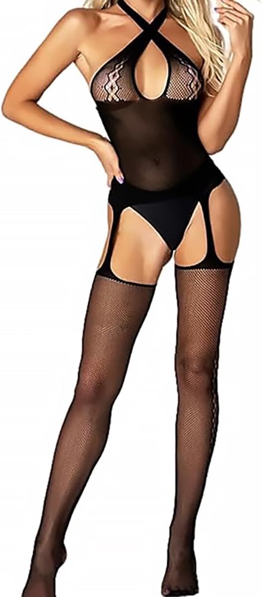 bodystocking catsuit bodysuit met nek kruisband naadloze bodystocking catsuit sexy lingerie pak bretels pak erotische bodystockings voor dames