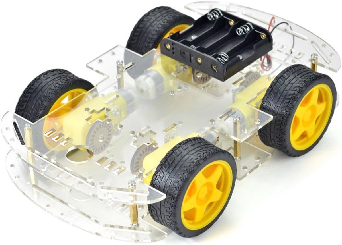 Smart Motor Robot Car Battery Box Chassis Kit Speed Encoder voor Arduino - Vier Tours
